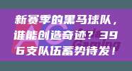 新赛季的黑马球队，谁能创造奇迹？396支队伍蓄势待发！